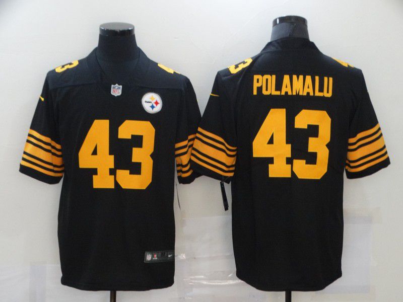 Men Pittsburgh Steelers 43 Polamalu Black yellow Nike Vapor Untouchable Limited 2020 NFL Nike Jerseys